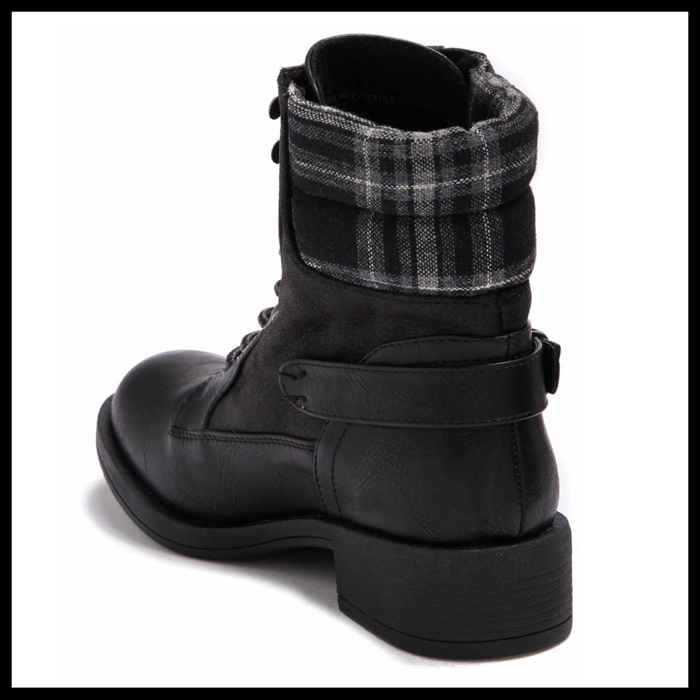 BLACK ANKLE BOOTIES LACE UP BOOTS A3C - Picture 3 of 8